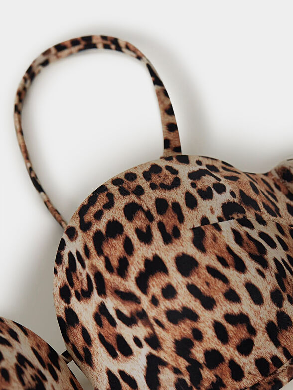 ESSENTIALS bikini top with leopard print - 4