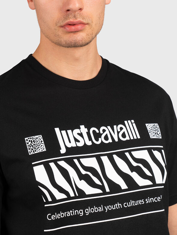 Cotton T-shirt with contrasting print - 4