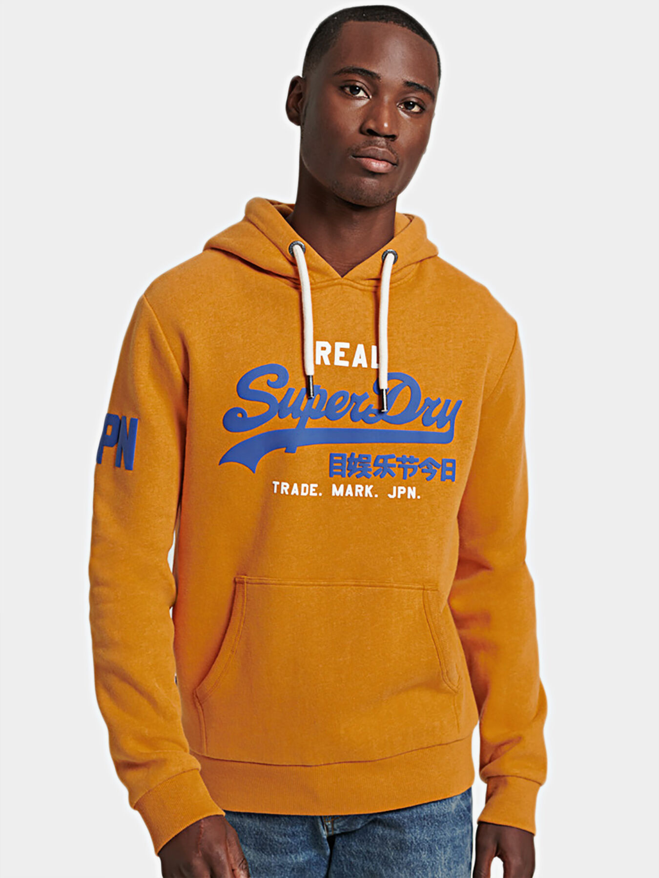 Grey sweatshirt with hood brand SUPERDRY Globalbrandsstore en