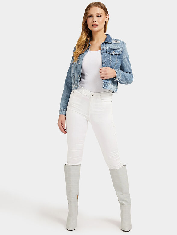 DELYA cropped denim jacket - 2