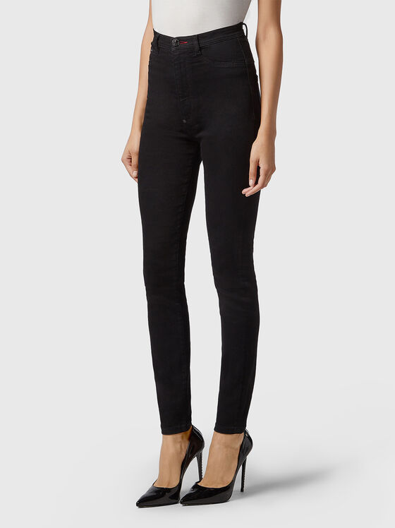 Black high waisted skinny jeans - 1