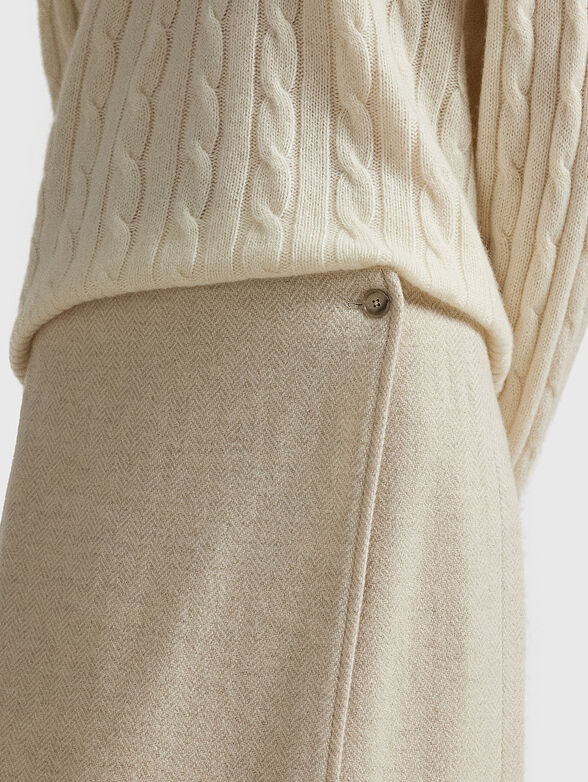 Midi wool skirt with fringes - 3