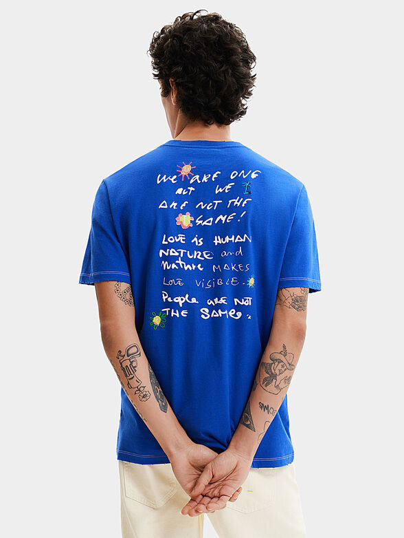 JULIEN blue T-shirt with accent back - 2