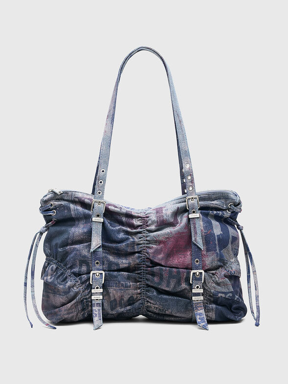Large denim bag with print - 3