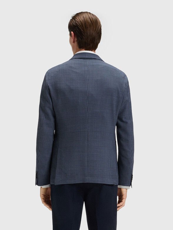 Checked wool blazer - 3