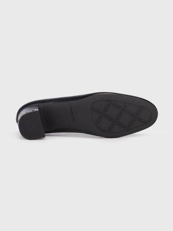 JUNE black leather heeled shoes - 4