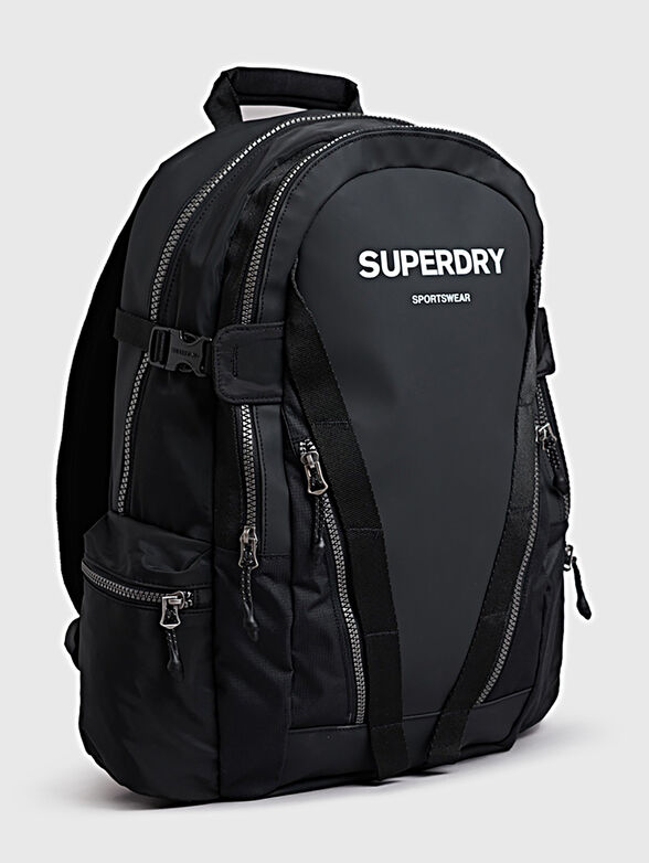 Black backpack with logo detail - 3