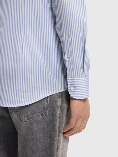 Striped slim fit cotton shirt - 5