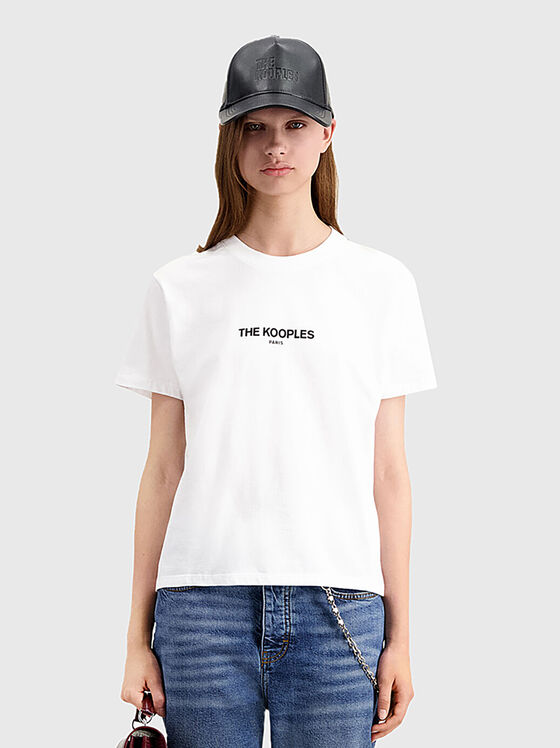 Cotton T-shirt with logo inscription  - 1