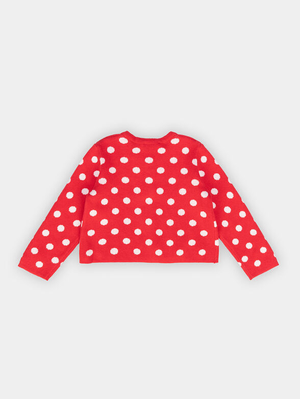 Blue dotted viscose blend cardigan - 2