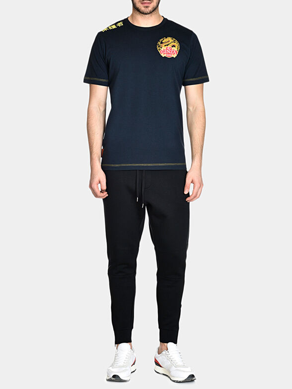 TS022 Dark blue t-shirt with print - 1