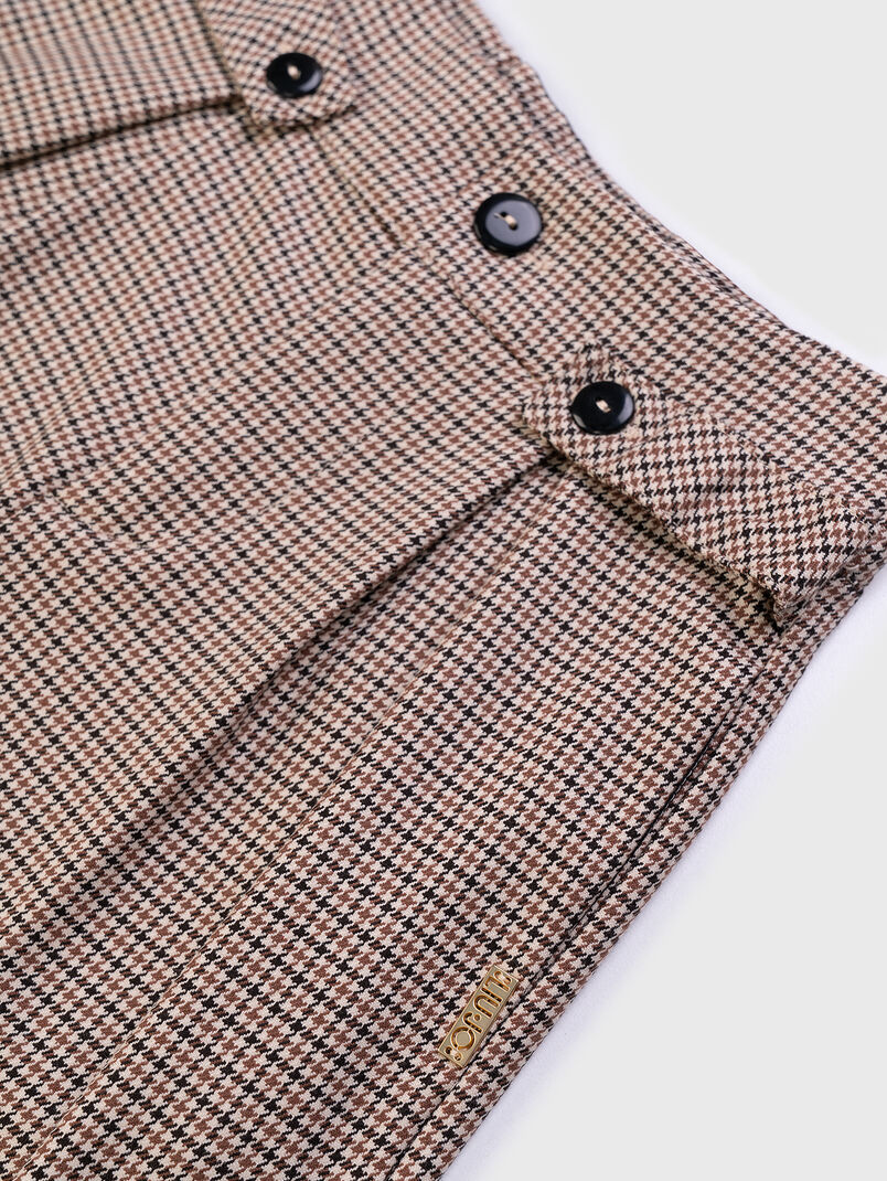 Plaid wide leg trousers - 3