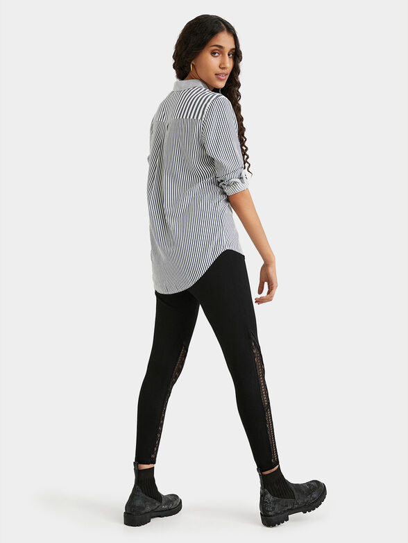 Leggings in black color with lace - 3
