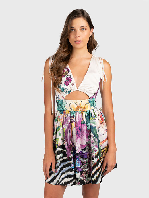 Mini dress with floral print