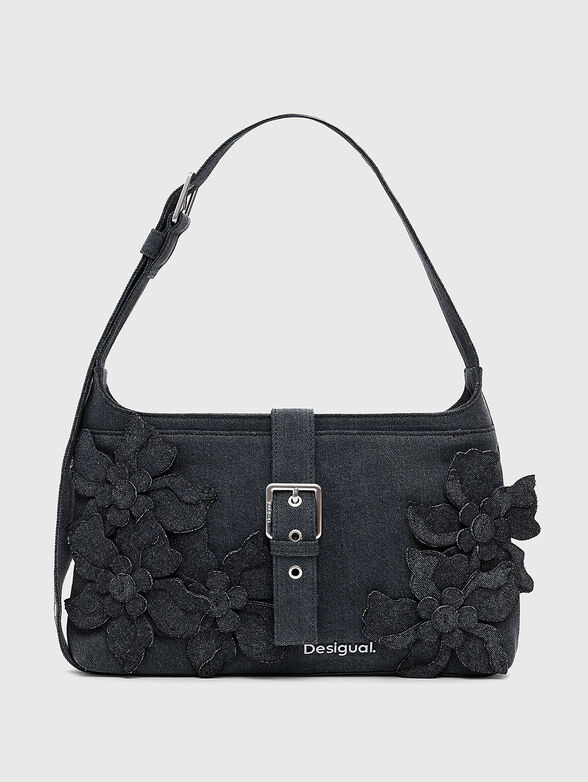 Denim bag with floral motifs - 1