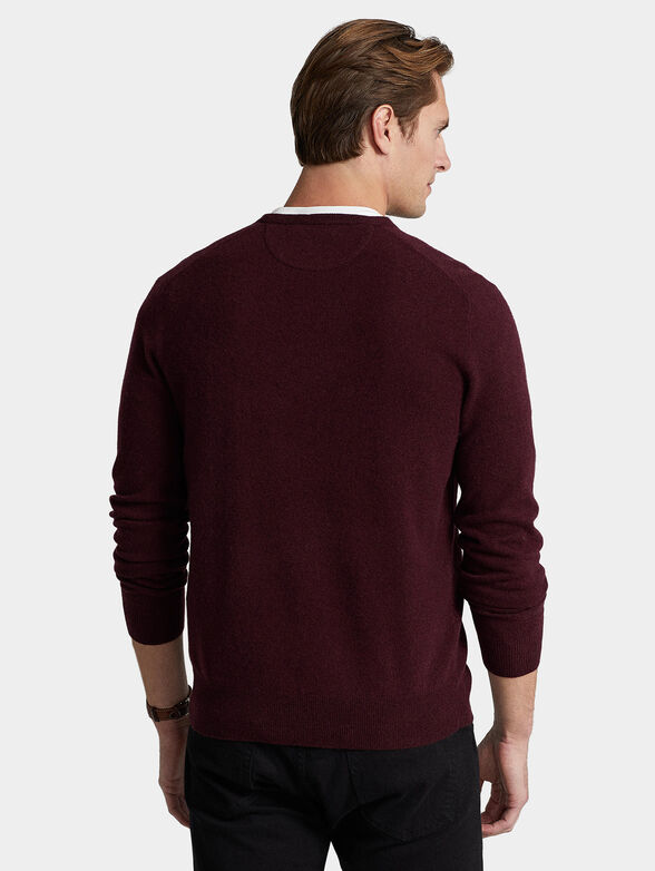Wool sweater in bordeaux color - 2