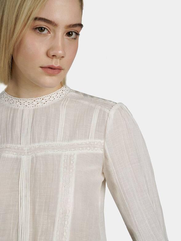 BLANCHE Open knit detail blouse - 3