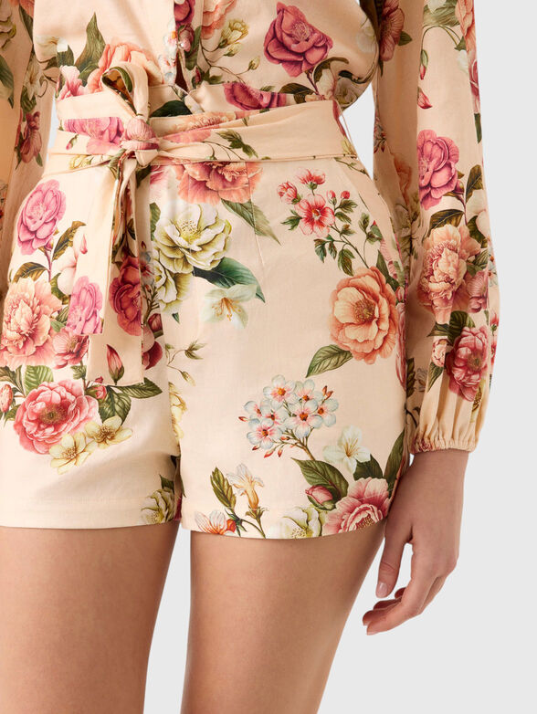Linen-blend printed shorts - 3