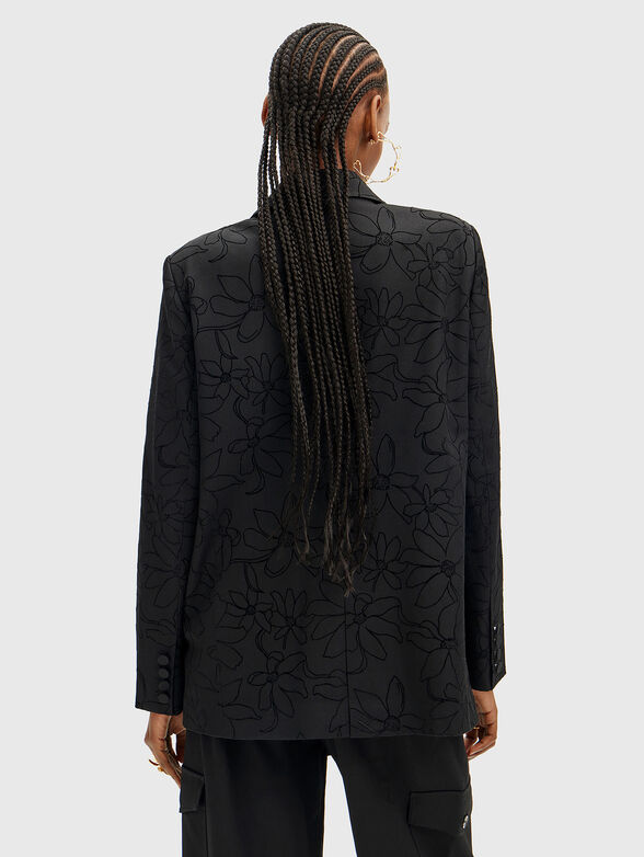 Black blazer with floral pattern - 3