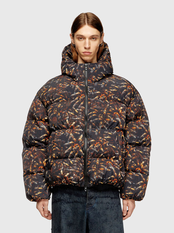 Яке W-SPIDER с качулка и акцентен принт - 1