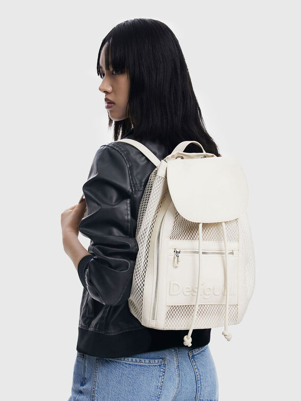 Blue backpack with mesh details - 2