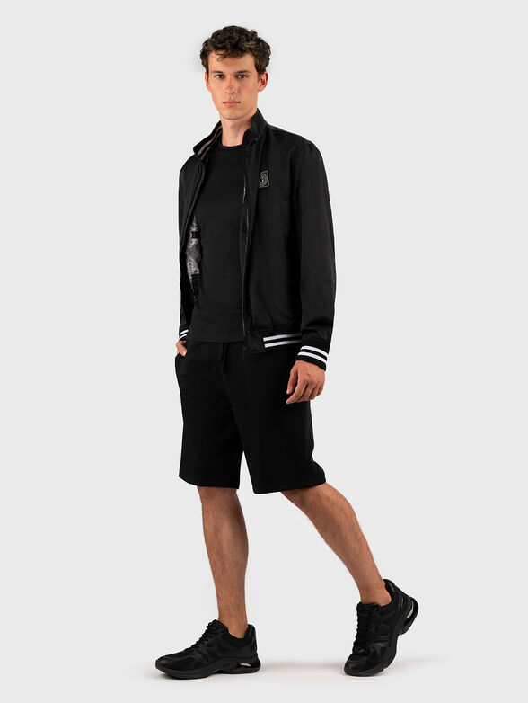 Black jacket with zip and logo patch - 2