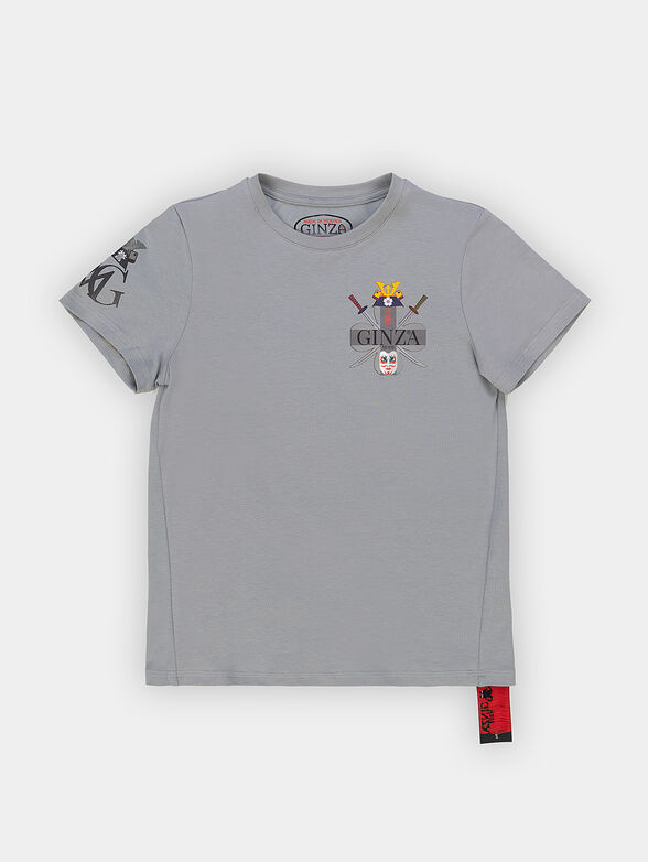 T-shirt in grey with logo print - 0