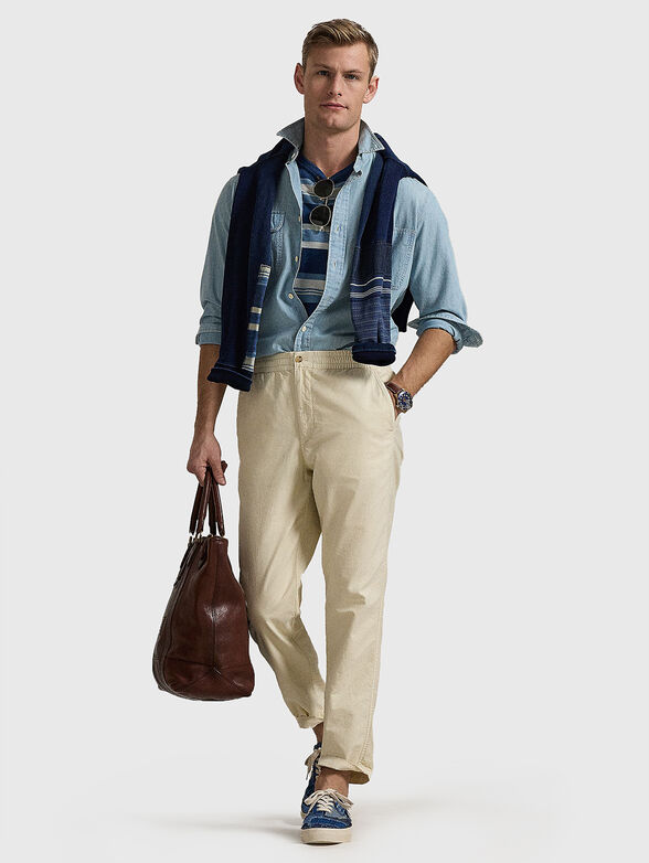 Cotton pants with elastic waist - 4