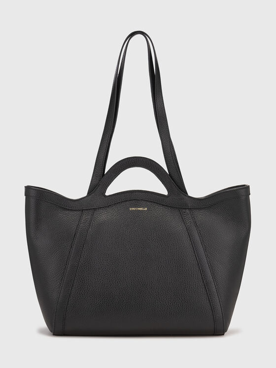 Leather bag with long handle and logo - 1