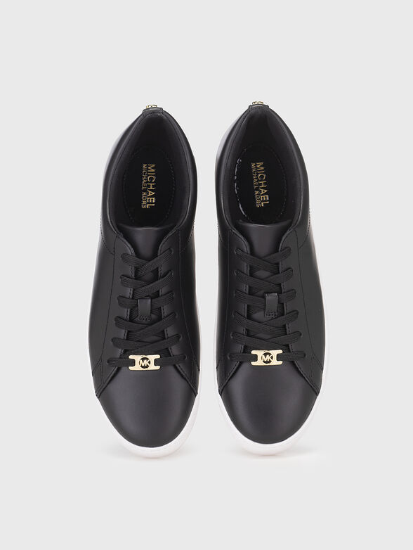 Black leather sneakers - 6
