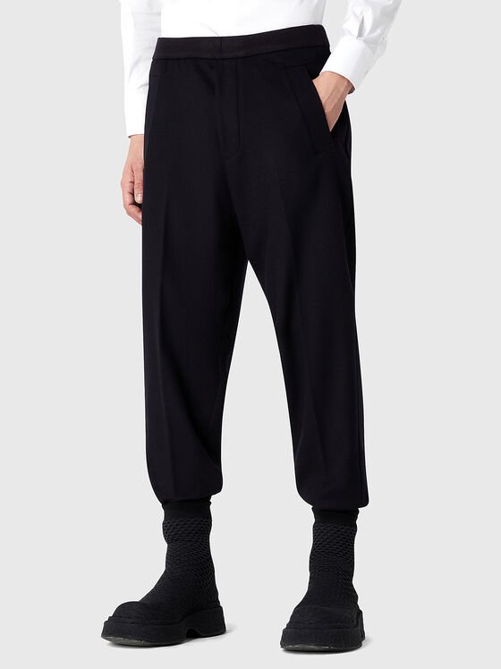 Black wool and cashmere trousers - 1