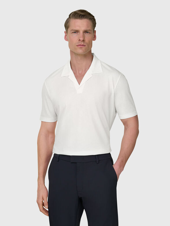 Linen-blend polo shirt - 1