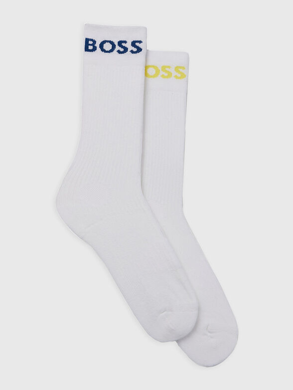 Two-pack of socks with contrasting logo - 0
