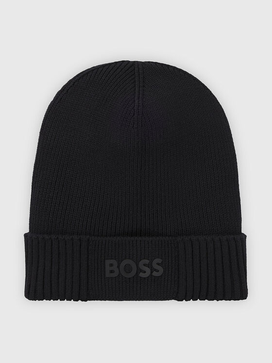 Knitted hat with accent logo - 1