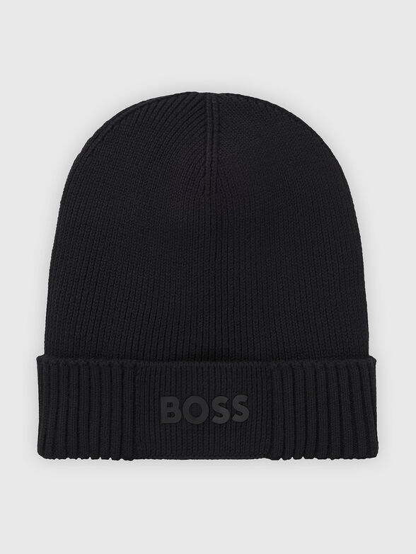 Knitted hat with accent logo - 1