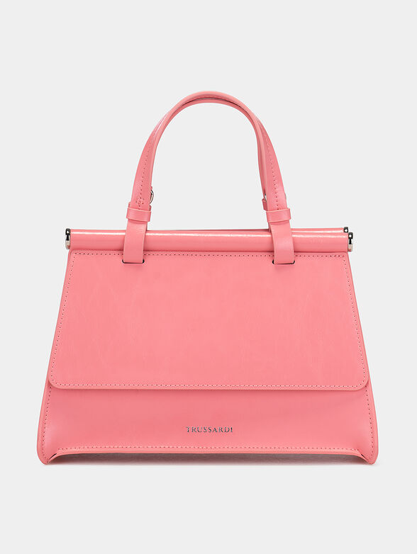 Black leather bag with cracked effect - 1