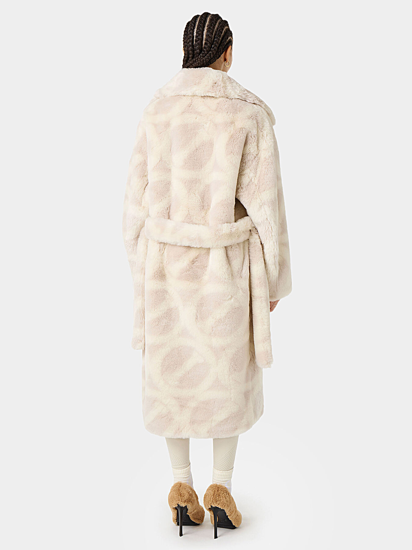 Coat with eco fur texture brand ICEBERG — Globalbrandsstore