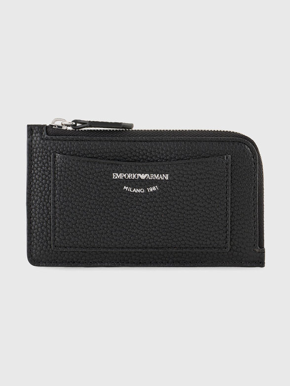 Black card holder with logo inscription - 1