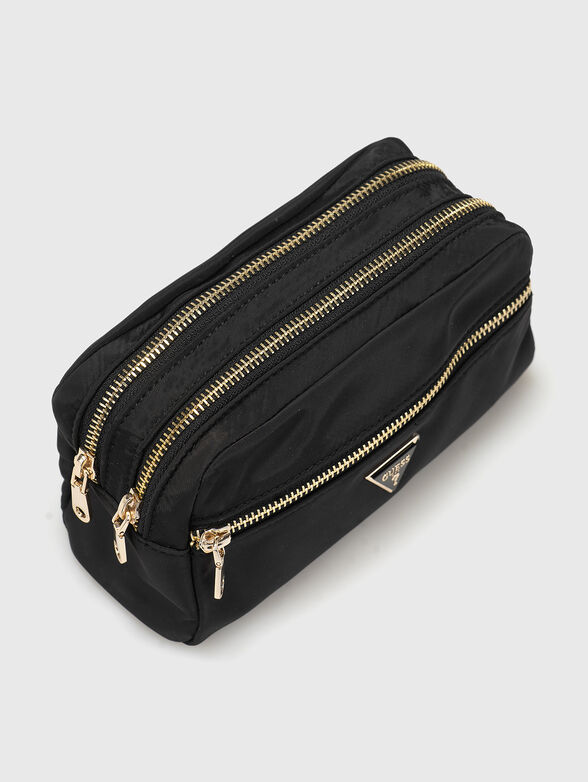 Black toiletry bag with three compartments - 4