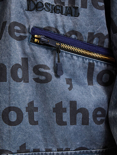 Denim jacket with monogram print - 5