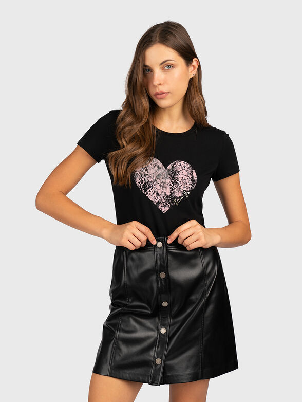 T-shirt with contrasting print  - 1