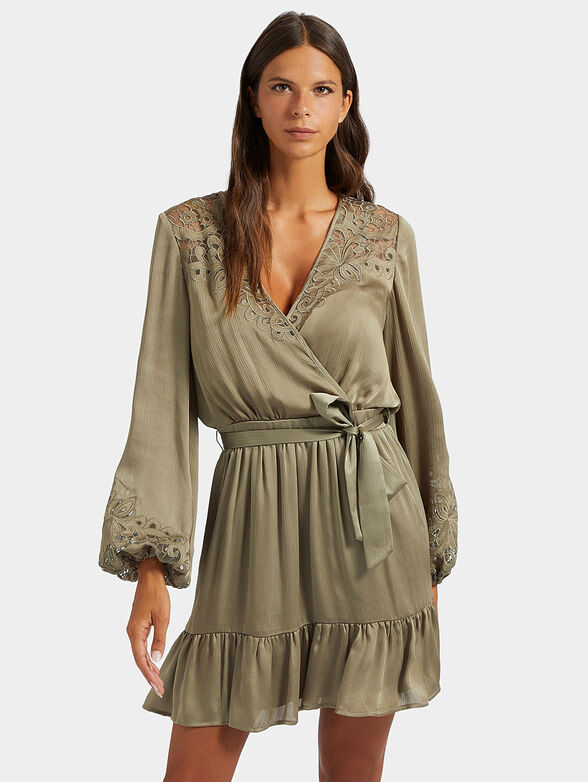 ADORA green dress with ribbon - 1