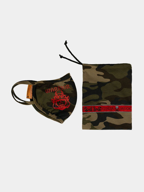 Unisex cotton face mask with camouflage print - 1