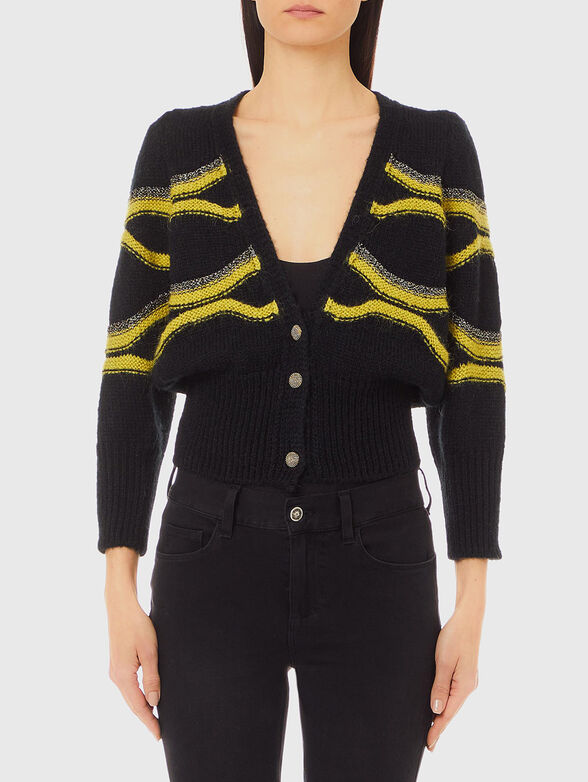 Cardigan with buttons and colorful stripes - 1