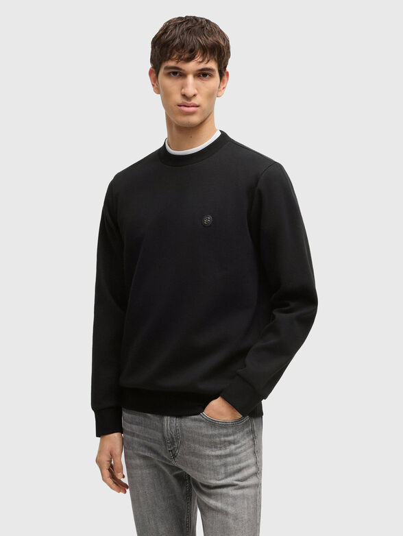 C-SHARPE oval neck sweatshirt in black - 1