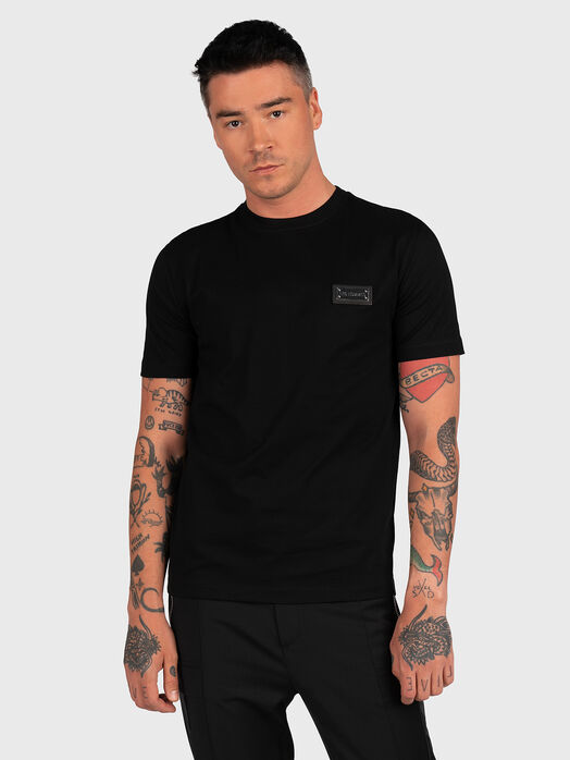 Black T-shirt with logo patch
