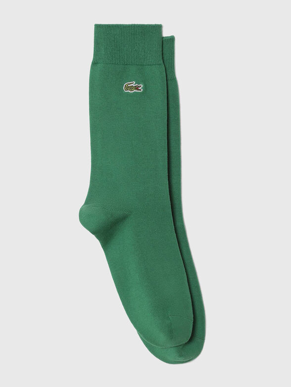 Unisex black cotton socks - 1