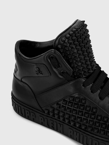 High leather shoes with eyelets - 3