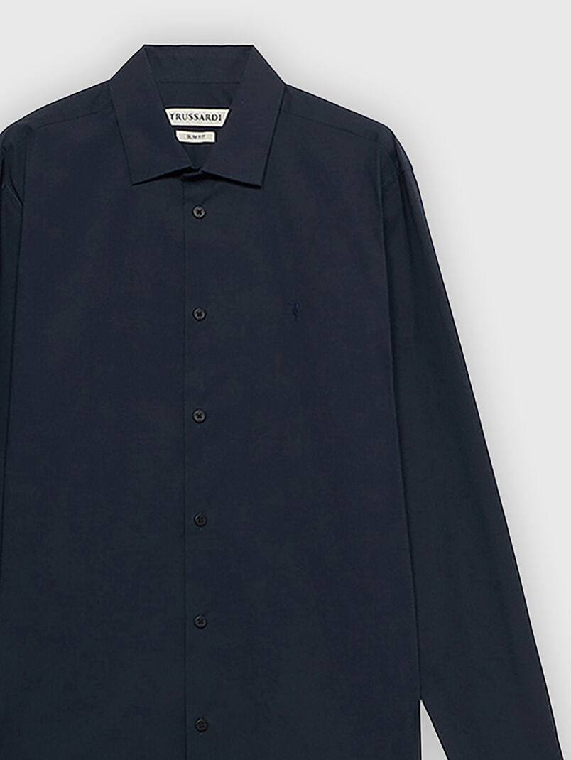 Cotton shirt with logo embroidery - 3