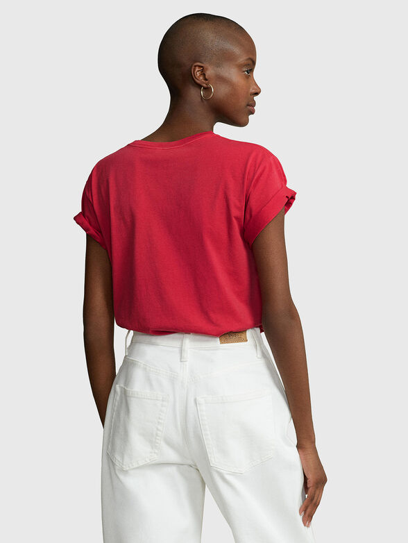 Red T-shirt with Polo Bear print - 3